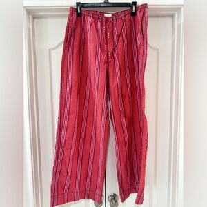 BDG Red and Pink Striped casual/pajama style pants
